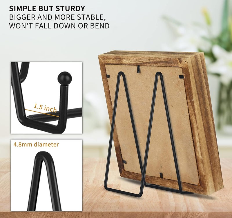 Decolore 8 Inch 3 Pack Black Metal Plate Holder Display Stands for Picture, Decorative Plate, Book, Photo Easel, Artistic Work - Image 3